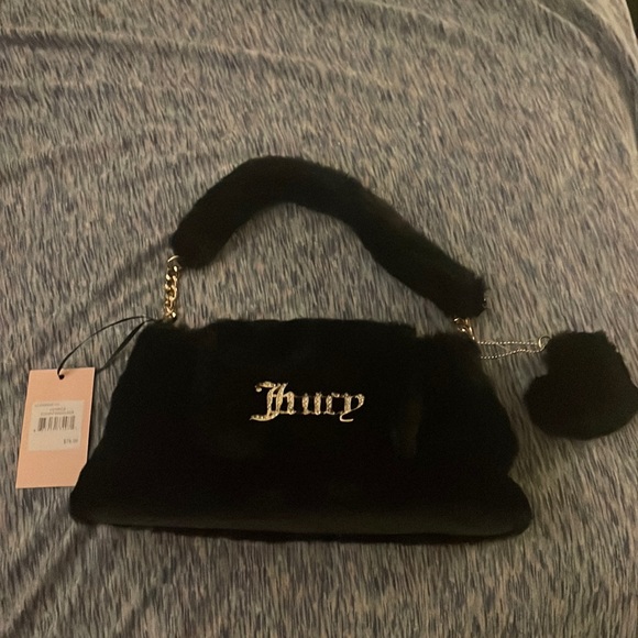 Juicy Couture Handbags - licorice fluffy shoulder juicy couture bag